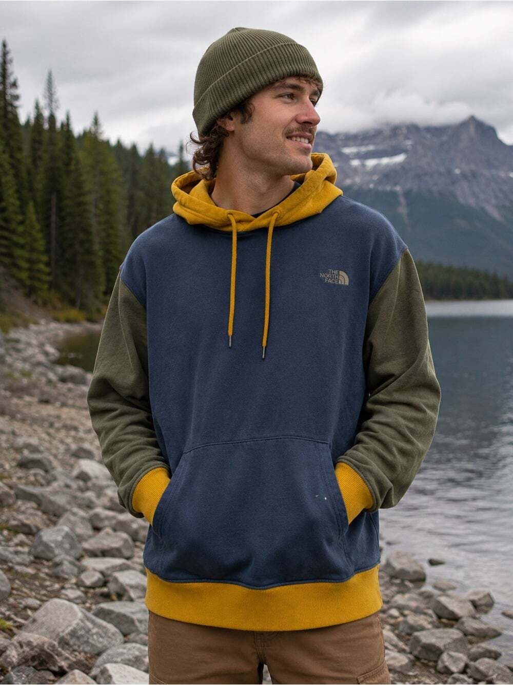 The North Face Colorblock Pullover Hoodie | Men’s Large Gorpcore Hiking Outdoors
